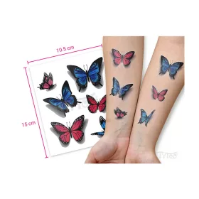 Sticker tattoo  RH-001 Blue and red butterfly