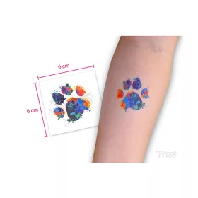 Sticker tattoo  CE-234 Colourful Paw Print