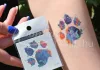 Sticker tattoo  CE-234 Colourful Paw Print